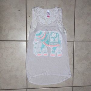 Lacey back elephant shirt